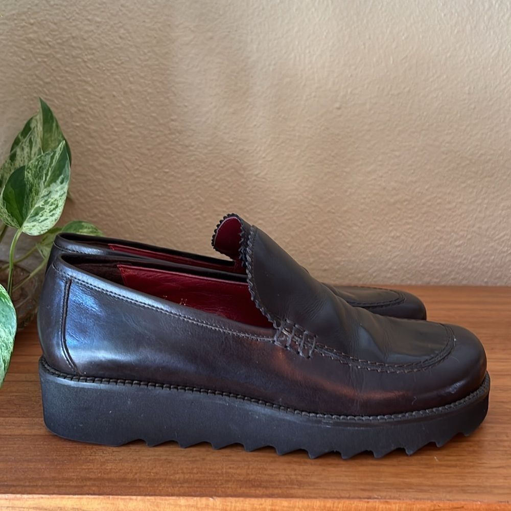 Donald J. Pliner Brown Leather Loafers